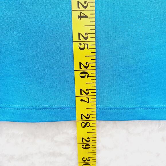 Blouse Kimono Michael Kors Blue Gold Zip Going-Out Top Modern Minimalist Size XL - Picture 7 of 16